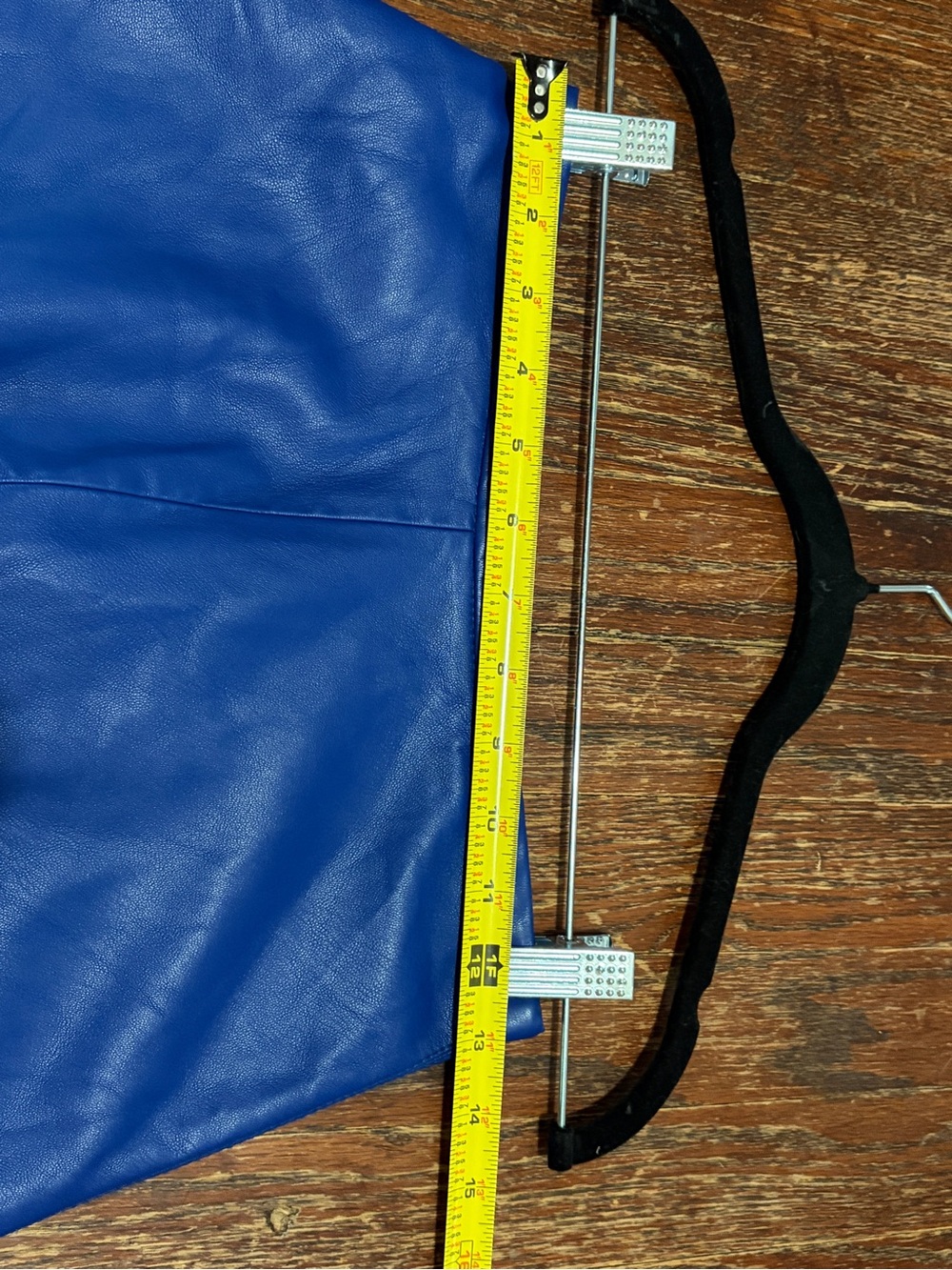 Zara Royal Blue Faux Leather midi Skirt - Picture 3 of 7